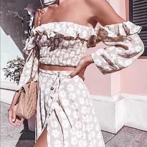 NEW! Cecilia Two Piece Crop Top Wrap Skirt Set